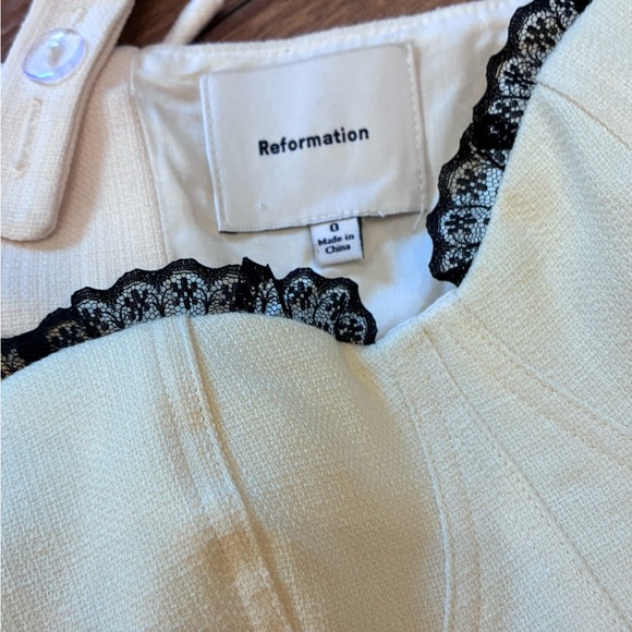 Reformation Alisa Ivory Corset Top Back Tie Lace Sweetheart Neckline - Picture 10 of 10